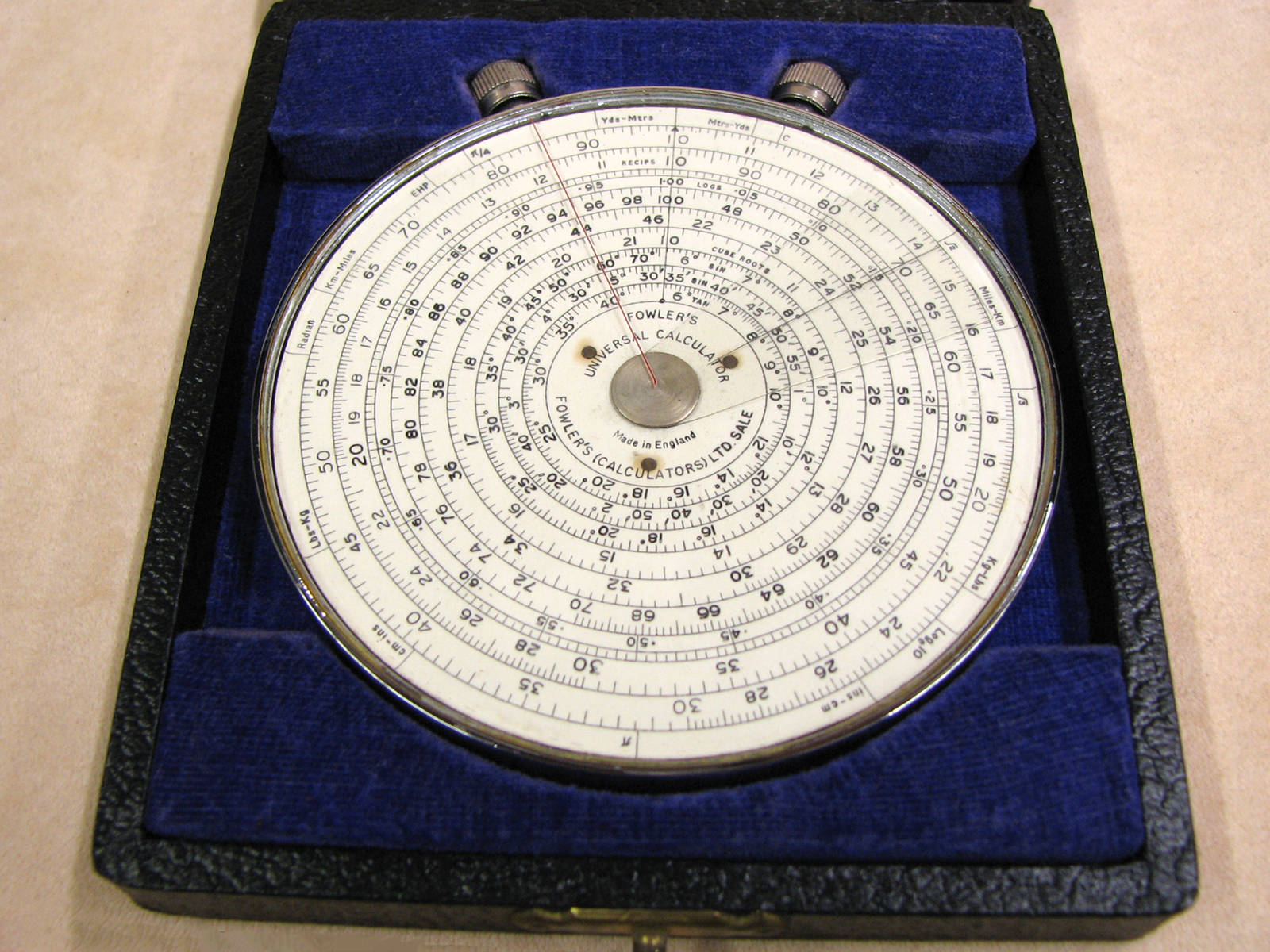 1940's Fowler's Universal calculator in presentation case